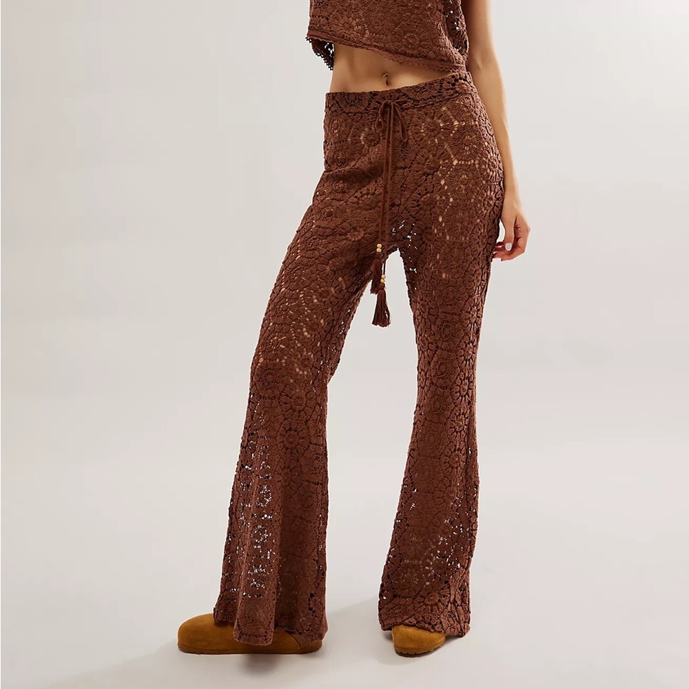 SPELL Helena crochet brown pants